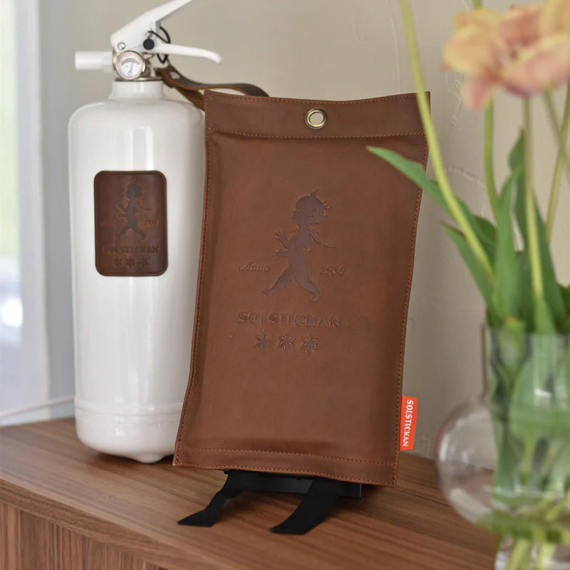 Brandfilt - Mörkt läder