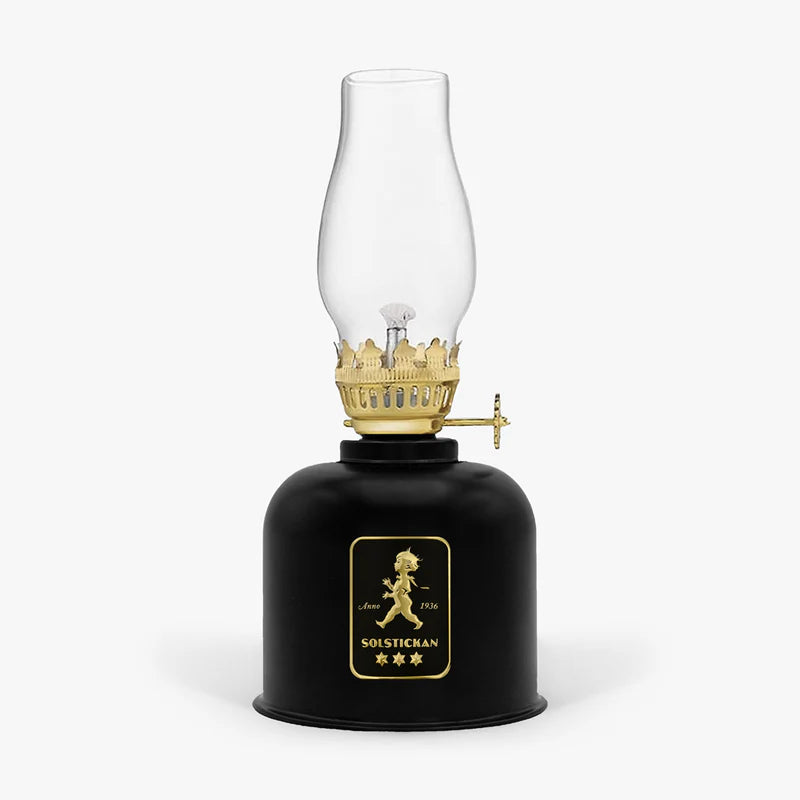 Fotogenlampa – Svart / Guld