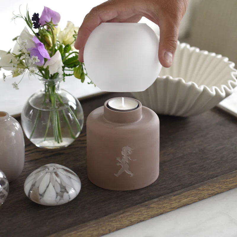 Värmeljuslykta Glob - Brun