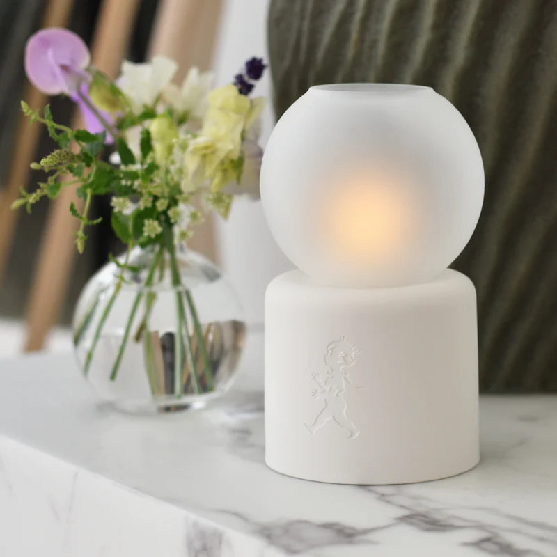 Värmeljuslykta Glob - Vit