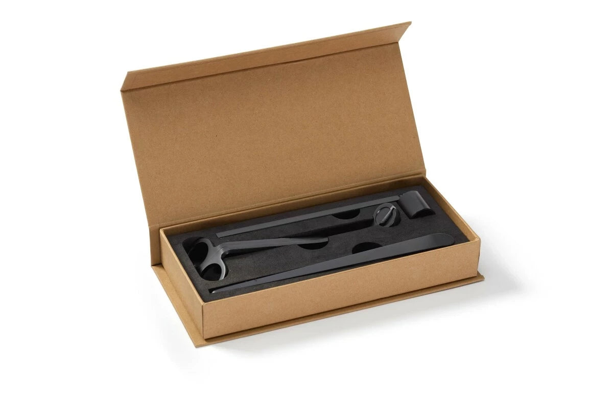 Sherpapläd - Arc Grå + Candle care kit - Noir flamme