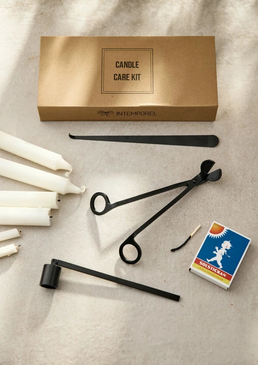 Sherpapläd - Arc Grå + Candle care kit - Noir flamme
