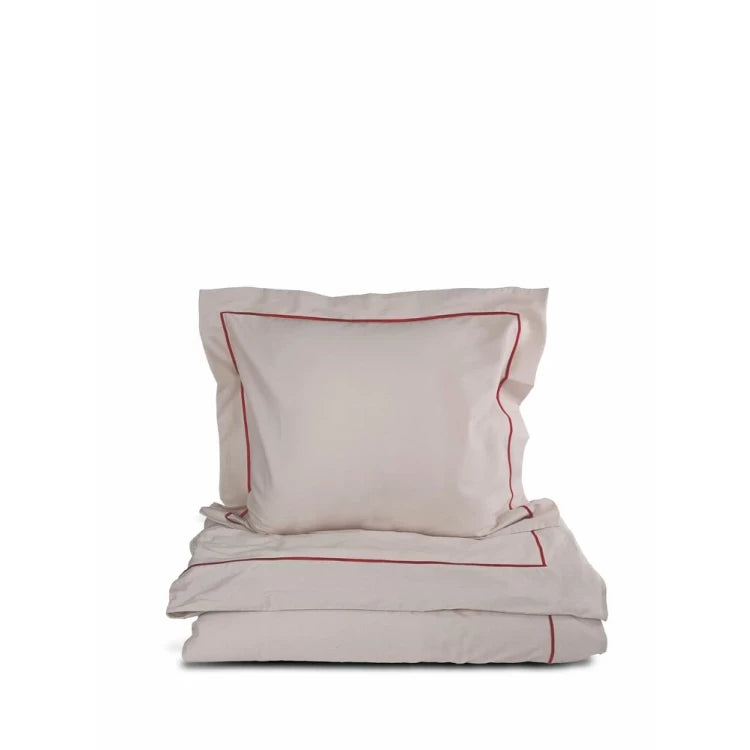 Carl påslakanset Beige/vinröd