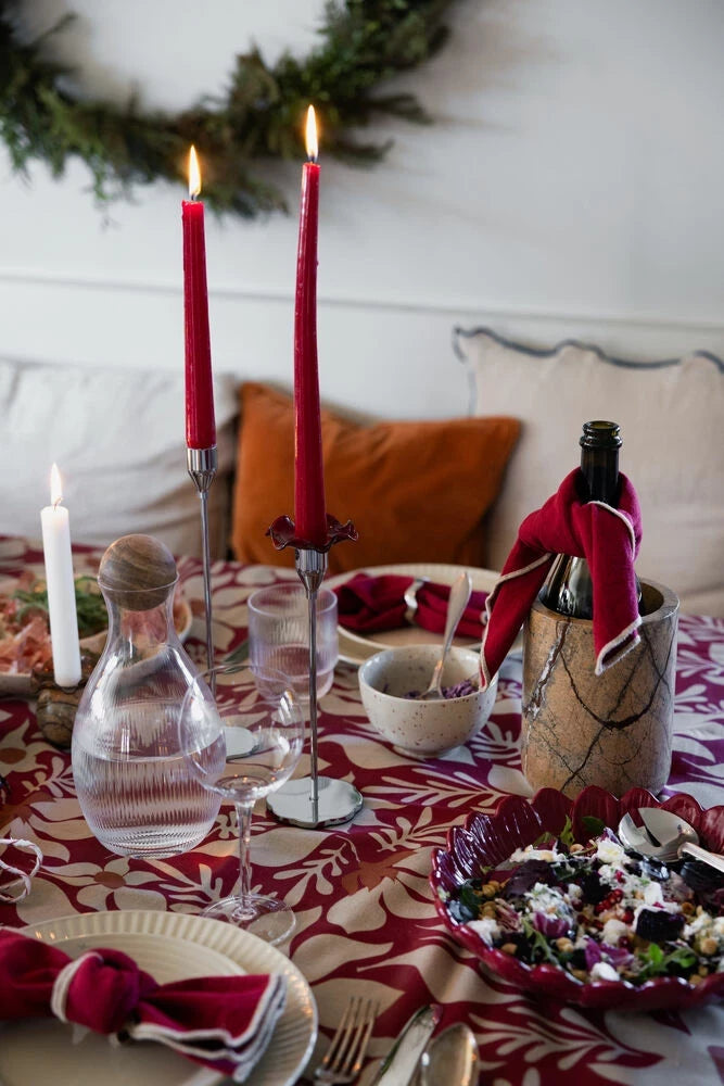 Viva ljusmanschett, 2-pack Vinröd