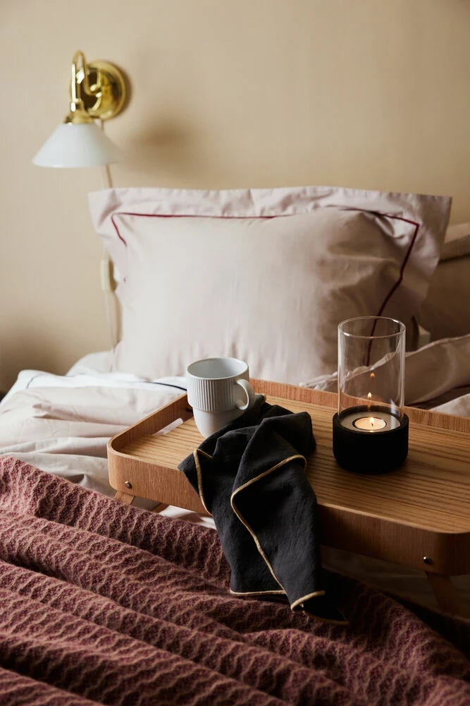 Carl örngott Beige/vinröd