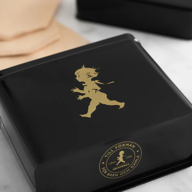 Kaffefilterburk - svart/guld