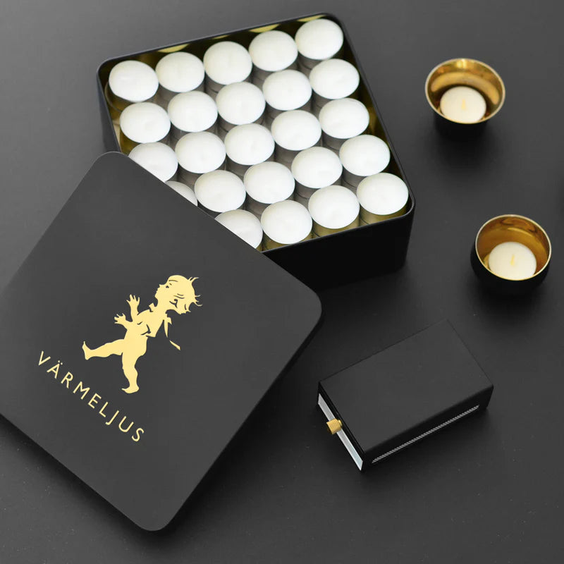 Värmeljuslåda - Svart/Guld