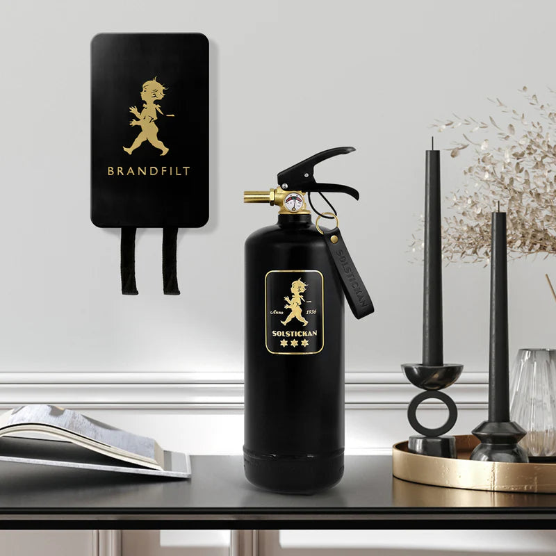 Brandsläckare 2 kg - Svart / Guld
