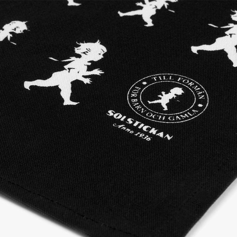 Kökshandduk halvlinne - Svart / Vit