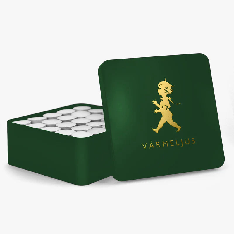 Värmeljuslåda - Grön/Guld