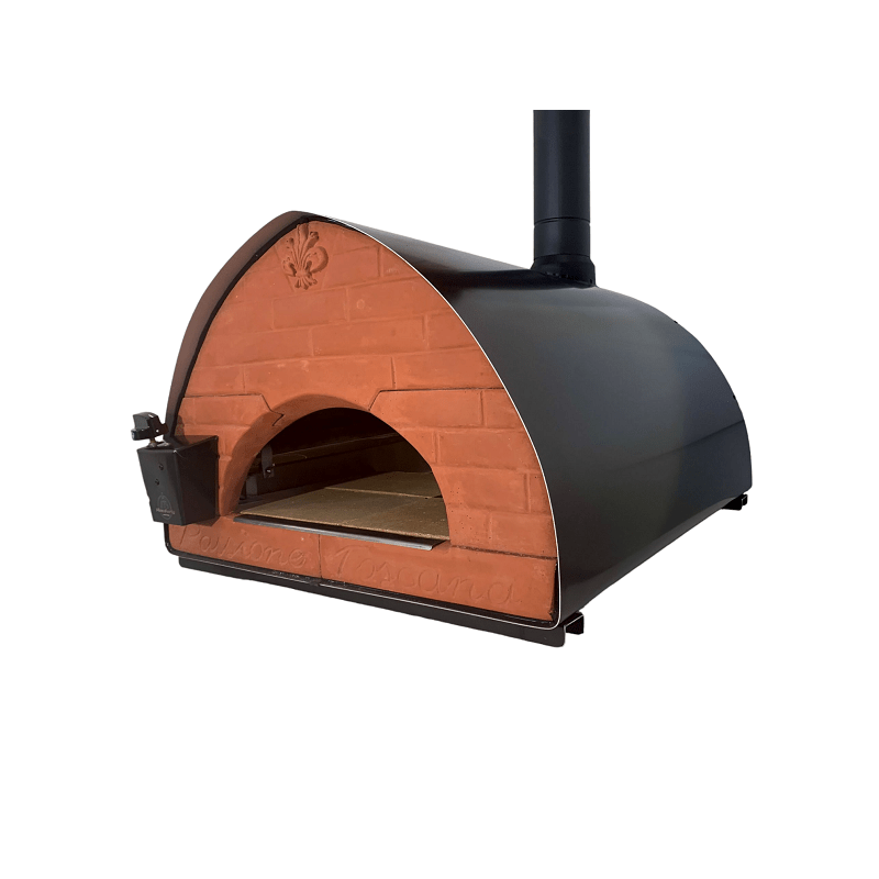 Pizza party Passione multifuel ved och gas pizzaugn 70×90 med Saputo Biscotto